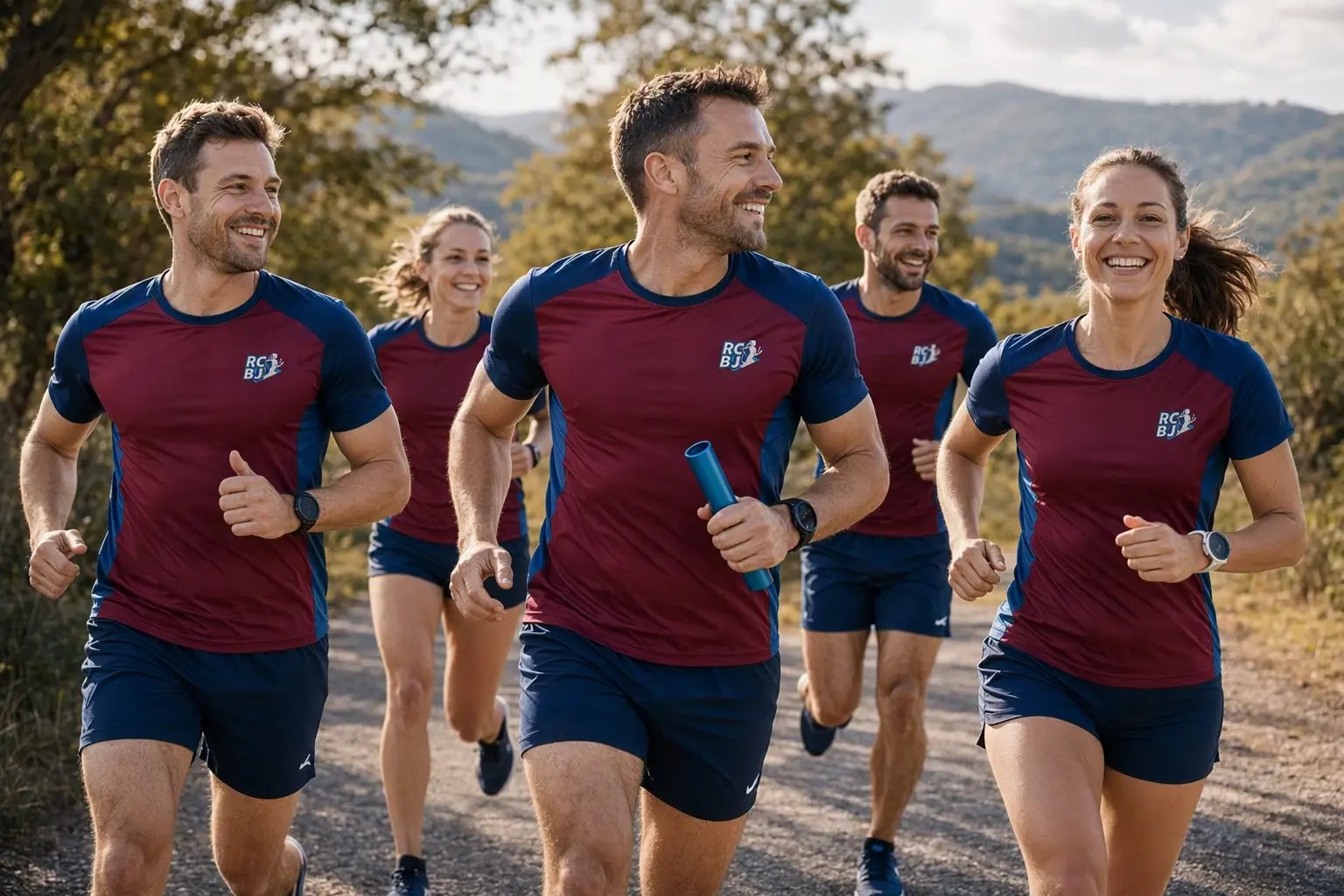 Coureurs du club pendant une sortie d'entraînement
